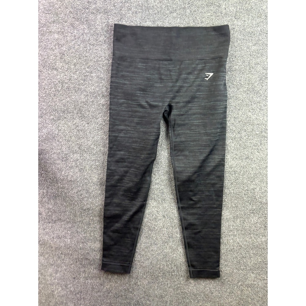 Gymshark Leggings Womens Large Black Marl Seamless High Waisted B3A5Z